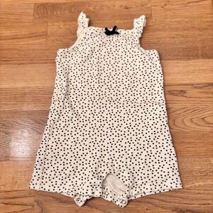 Touched by Nature Baby Girls Organic Cotton Polka Dot Ruffle Romper 9-12 Months
